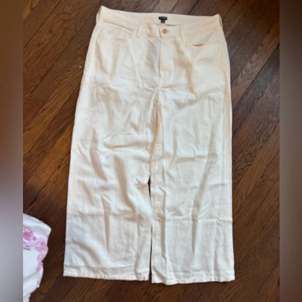 J. Crew Wide-Leg Pants‎ in Off-White/Cream